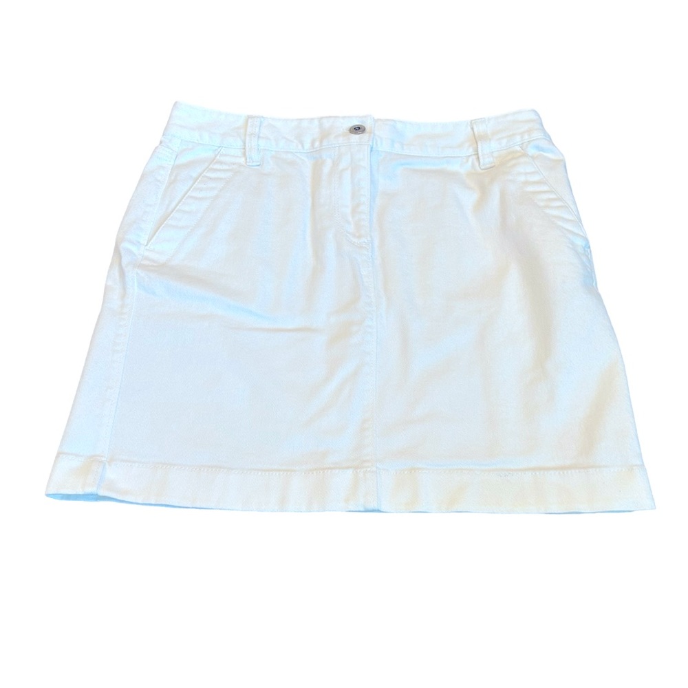 LOFT white denim skirt